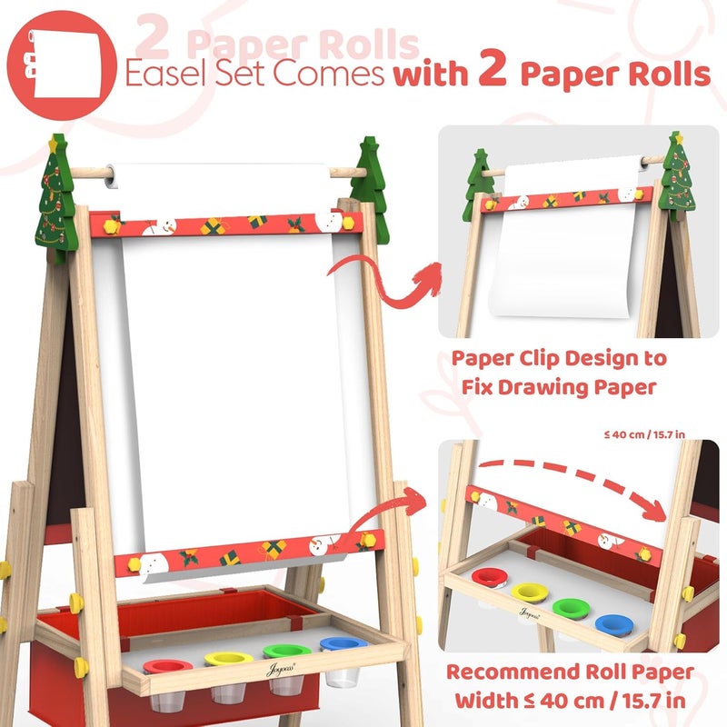 Joyooss Art Easel for Kids Easel for Toddlers,Christmas Gifts Adjustable Standing Wooden Toddler Easels Kid Dry Erase Board, Art Easel for Kids Age 2-4 4-8 9-12 Drawing Easels Girl Toys - Image 4
